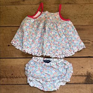 Ralph Lauren White Floral Tank & Bloomer Set Girls 18 Months